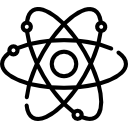 electrons flying around an atom